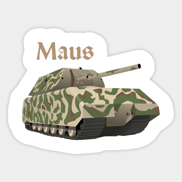 Panzer VIII Maus German WW2 Battle Tank Sticker by NorseTech